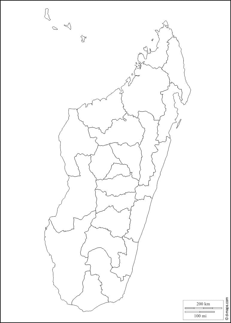 মাদাগাস্কার মানচিত্র রূপরেখা