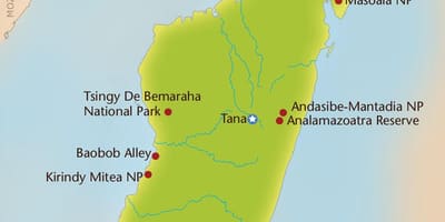 মানচিত্র মাদাগাস্কার এর পর্বত