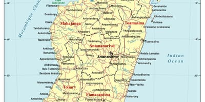 মানচিত্র মাদাগাস্কার এর রাস্তা